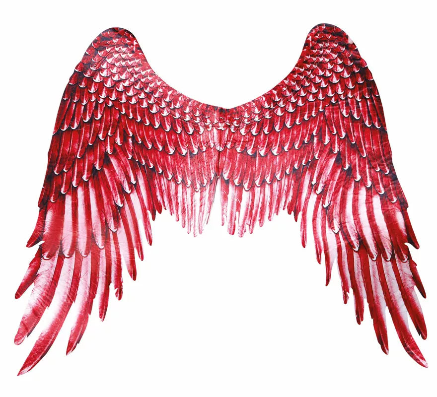 Alas de Plumas con Tela Roja de 105X45 cm