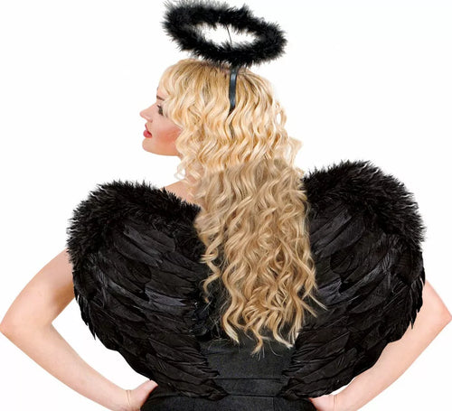 Alas de Plumas Negras de 50x40 cm
