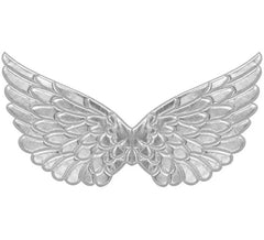 Silver Fabric Wings 57x26 cm