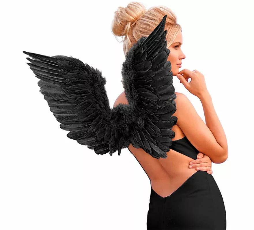 Translation missing: en.Alas negras con Plumas 78x36 cm