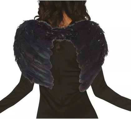 Alas negras de plumas de 50 cm. para Halloween