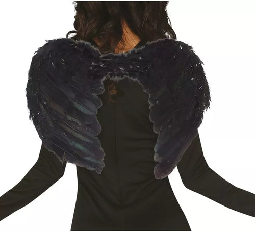 Alas negras de plumas de 50 cm. para Halloween