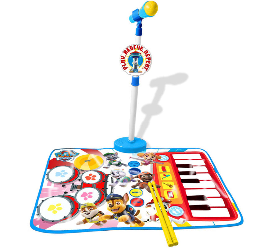 Translation missing: en.Alfombra Batería y Piano con Micrófono de Pie y Baquetas Paw Patrol