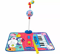 Peppa Pig Drum and Piano Mat with Stand Microphone and Drumsticks