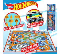 Wheels 80x60cm playmat with 2 cars and signs