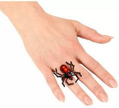 Spider Ring with Gem and Red Diamonds