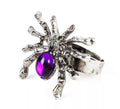 Anillo Araña piedra morada de metal