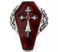 Coffin Ring Cross 2x3.5 cm