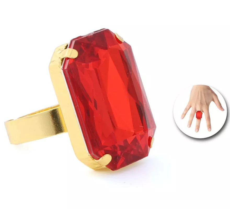 Translation missing: en.Anillo con piedra roja rectangular