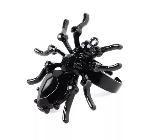 Anillo de Araña negra de metal