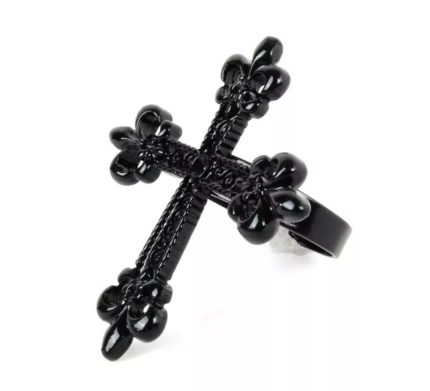 Translation missing: en.Anillo de Cruz negra de metal