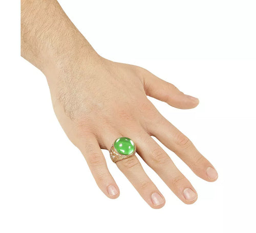 Anillo Dorado con Gema Verde