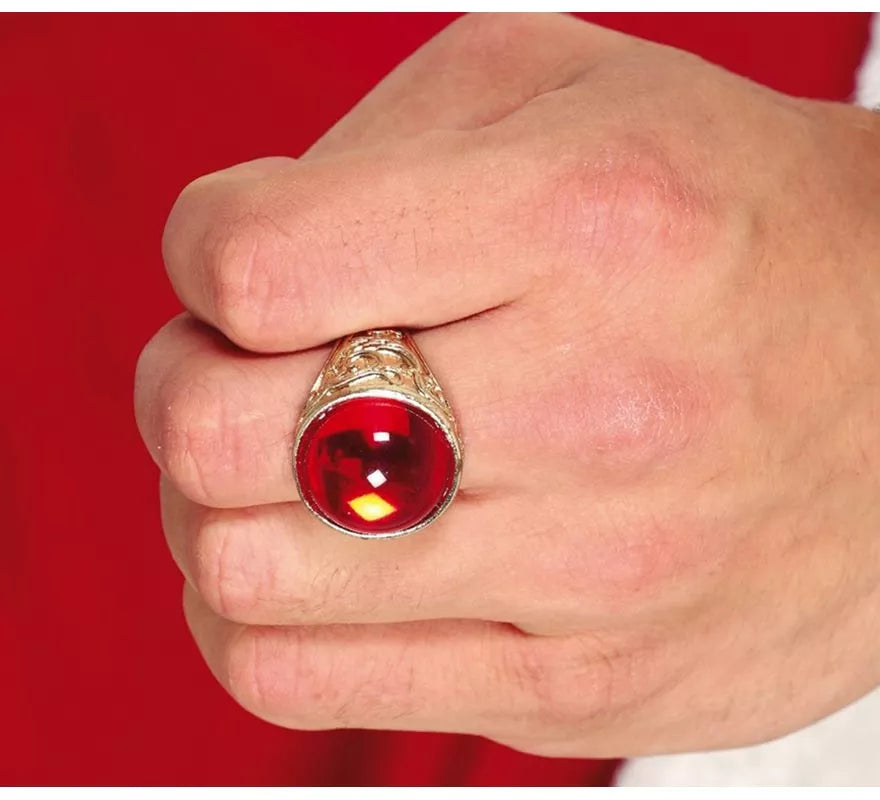 Translation missing: en.Anillo dorado con Rubí de plástico