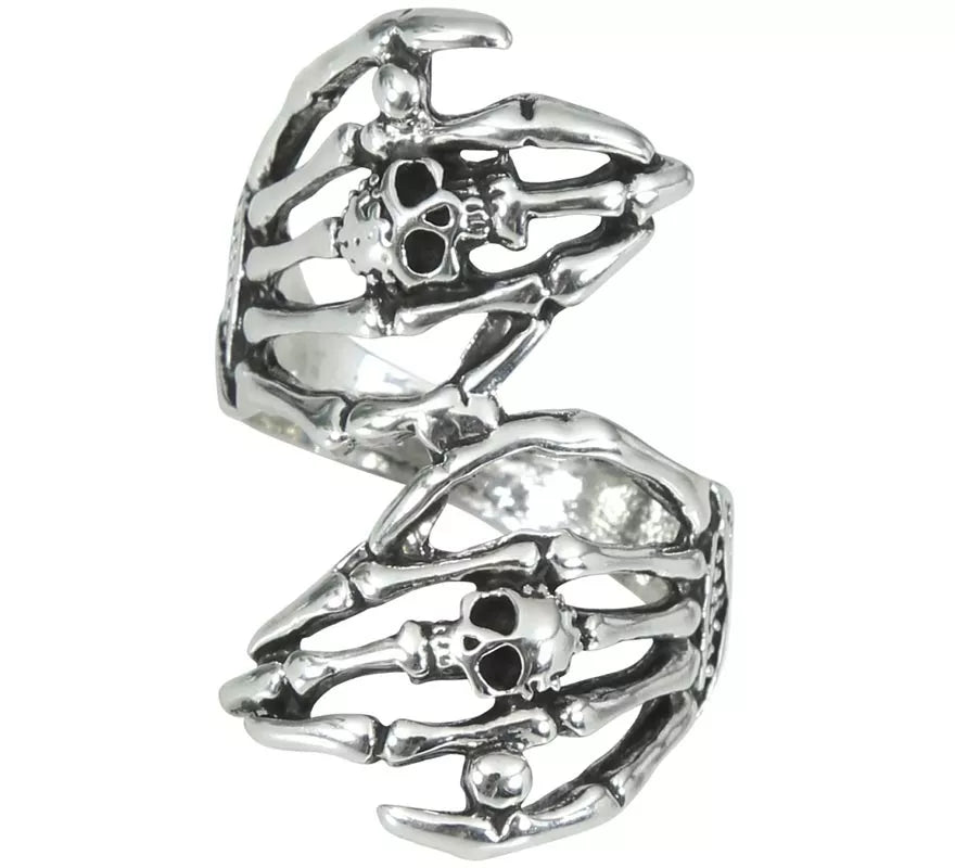 Anillo Manos Esqueleto de Metal