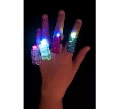 Anillos con luz en colores surtidos 4 unidades