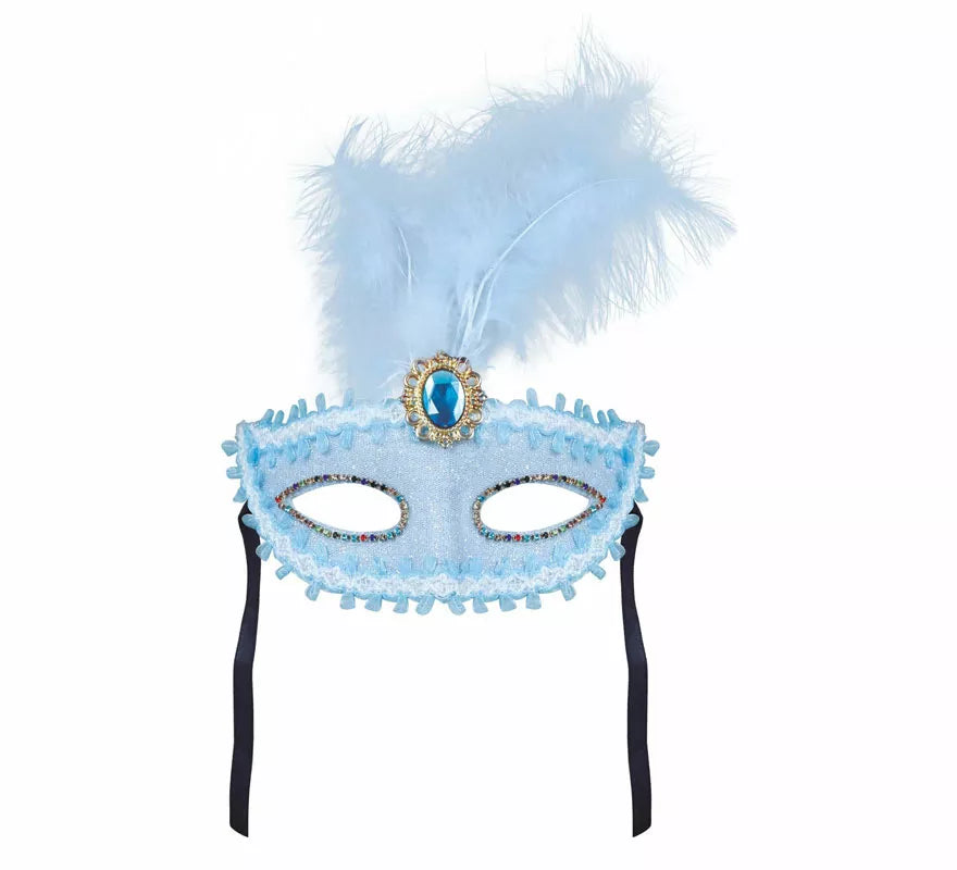 Translation missing: en.Antifaz Azul con Pluma