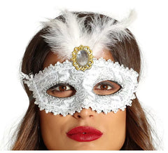 White Mask with Feather
