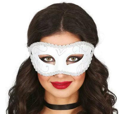 Antifaz Blanco elegante adulto