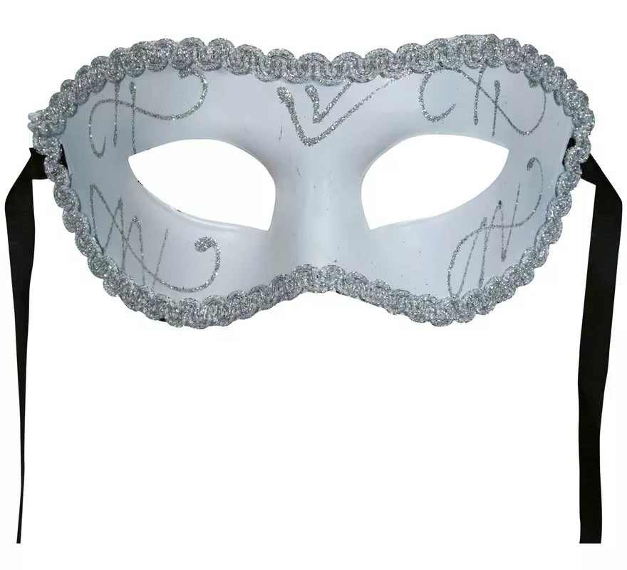 Antifaz Blanco elegante adulto