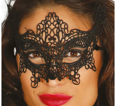 Gothic black embroidered mask