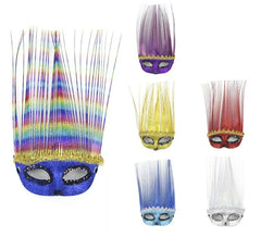 Carnival mask with line of spikes in assorted colors