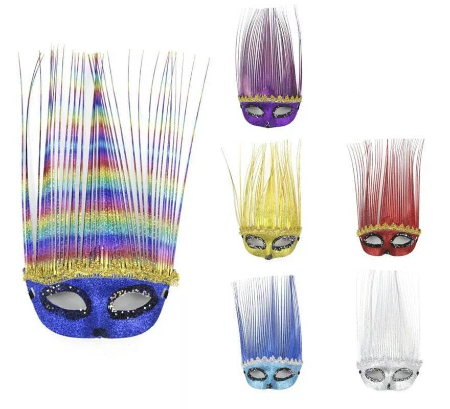 Translation missing: en.Antifaz Carnaval con línea de espigas colores surtidos