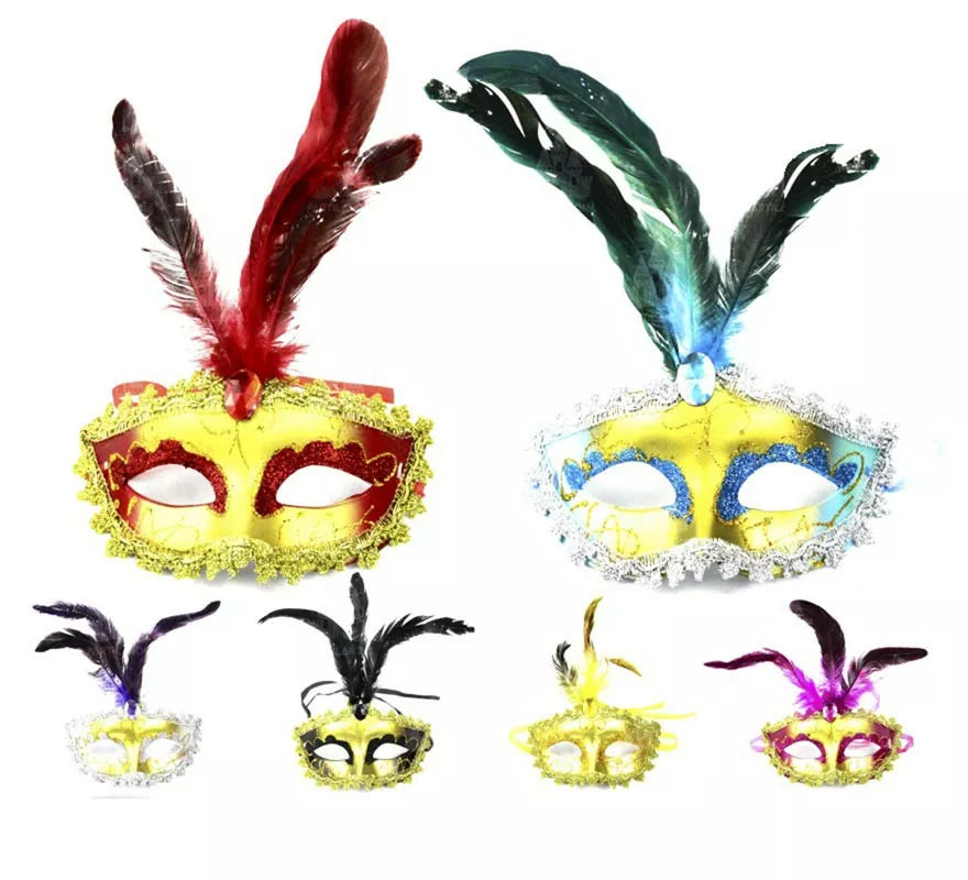 Translation missing: en.Antifaz Carnaval con plumas colores surtidos