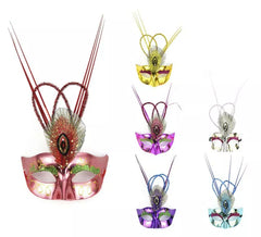 Carnival mask with headdress in assorted colors