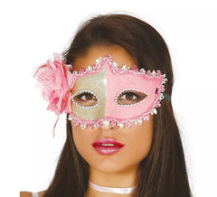 Pink mask with pink flower