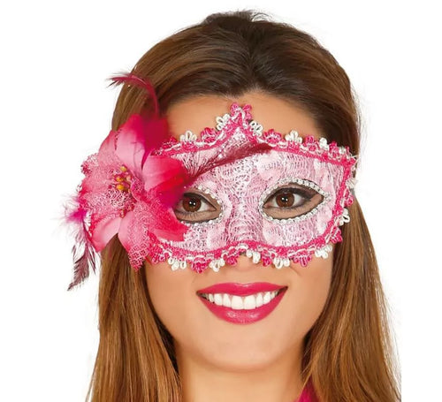 Antifaz con Flor rosa
