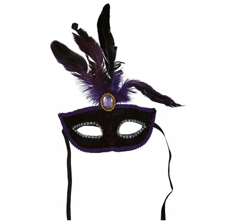 Antifaz con Pluma lila adulto