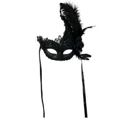 Antifaz con Plumas negro