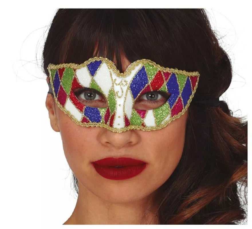 Antifaz de Arlequin Multicolor