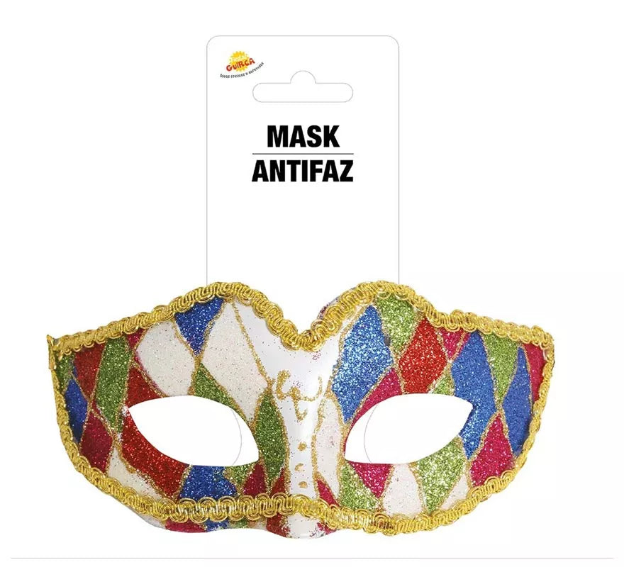 Antifaz de Arlequin Multicolor