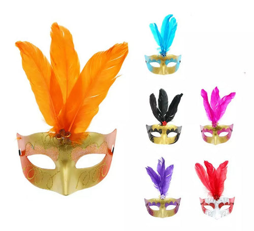 Antifaz de Plumas mate colores surtidos