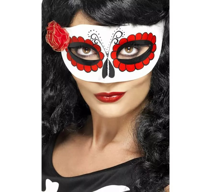 Translation missing: en.Antifaz del Día de Muertos con Rosa