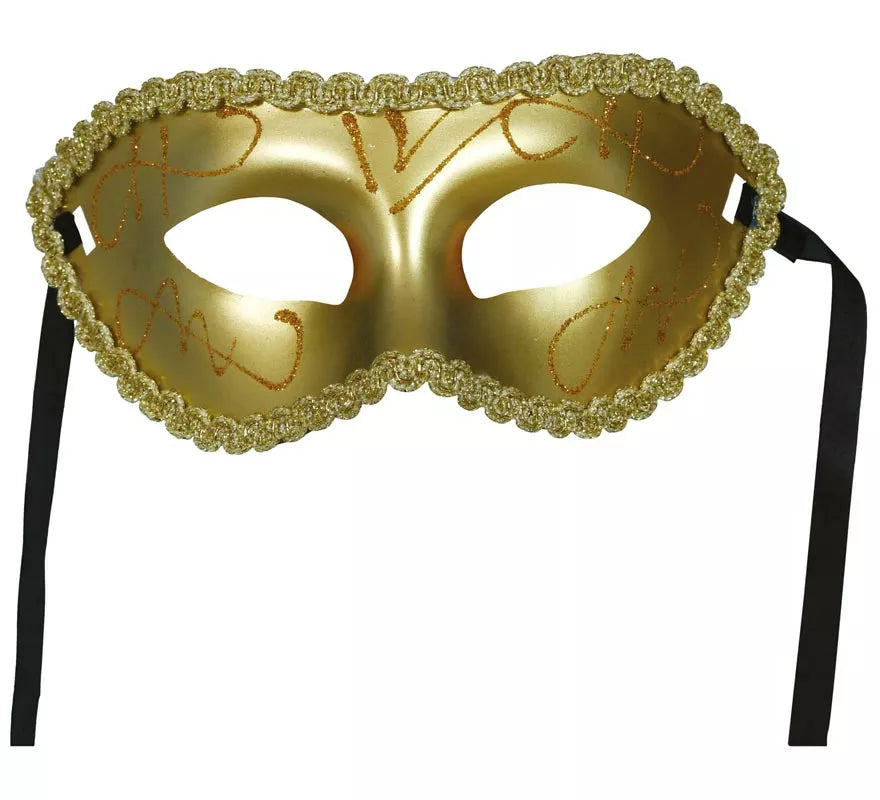 Antifaz elegante dorado adulto