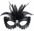 Antifaz Elegante negro con Plumas