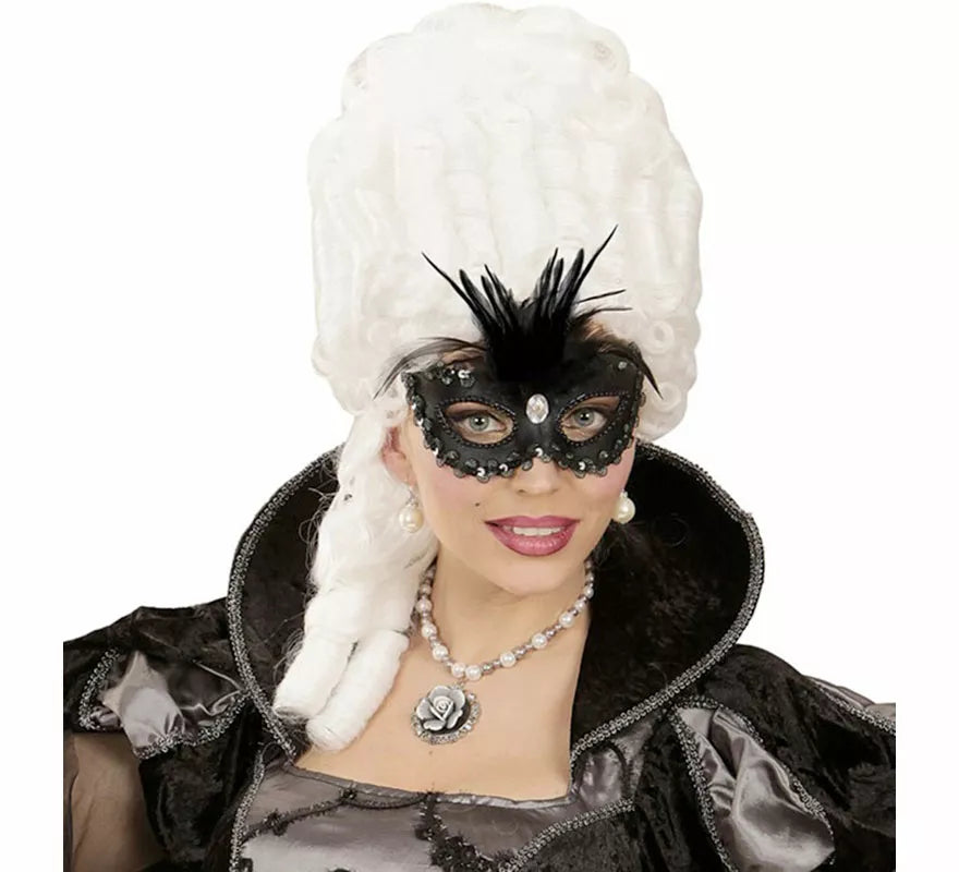 Translation missing: en.Antifaz Elegante negro con Plumas