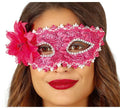 Antifaz Fucsia con Flor