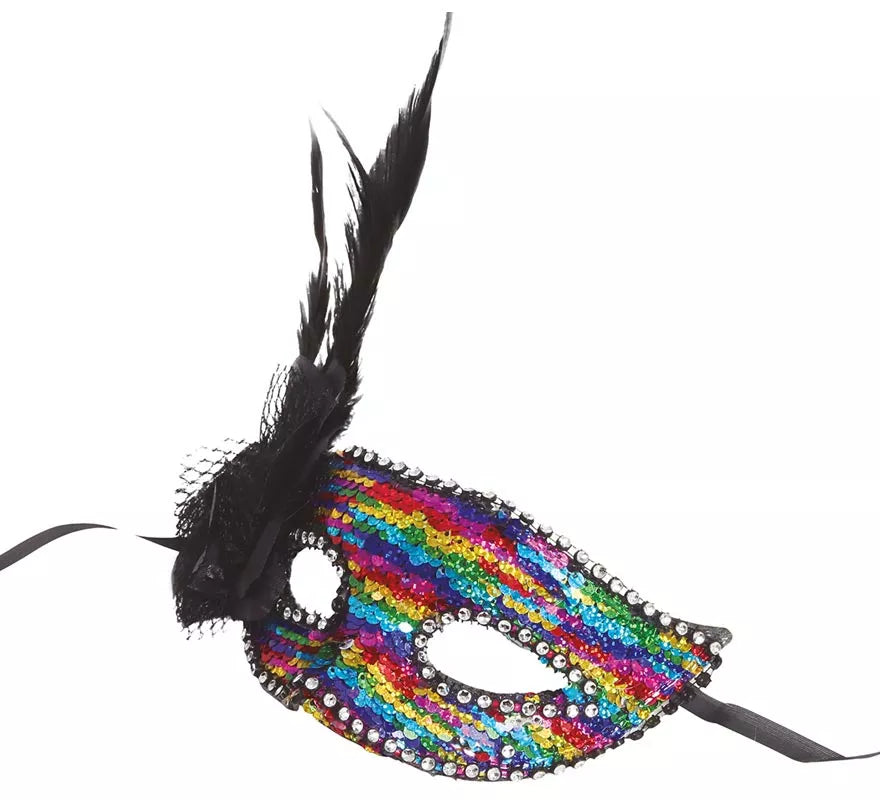 Translation missing: en.Antifaz Multicolor con Pluma