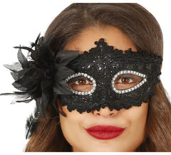 Black Mask with Flower
