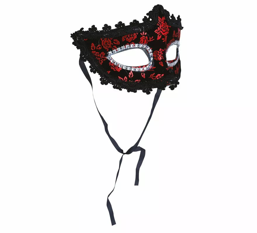 Antifaz Negro y Rojo