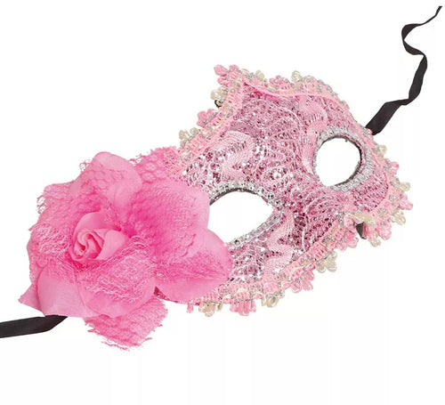 Antifaz Rosa con Flor