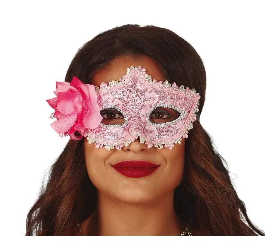 Translation missing: en.Antifaz Rosa con Flor