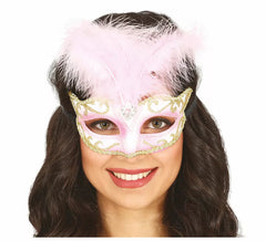 Pink Mask with Feather