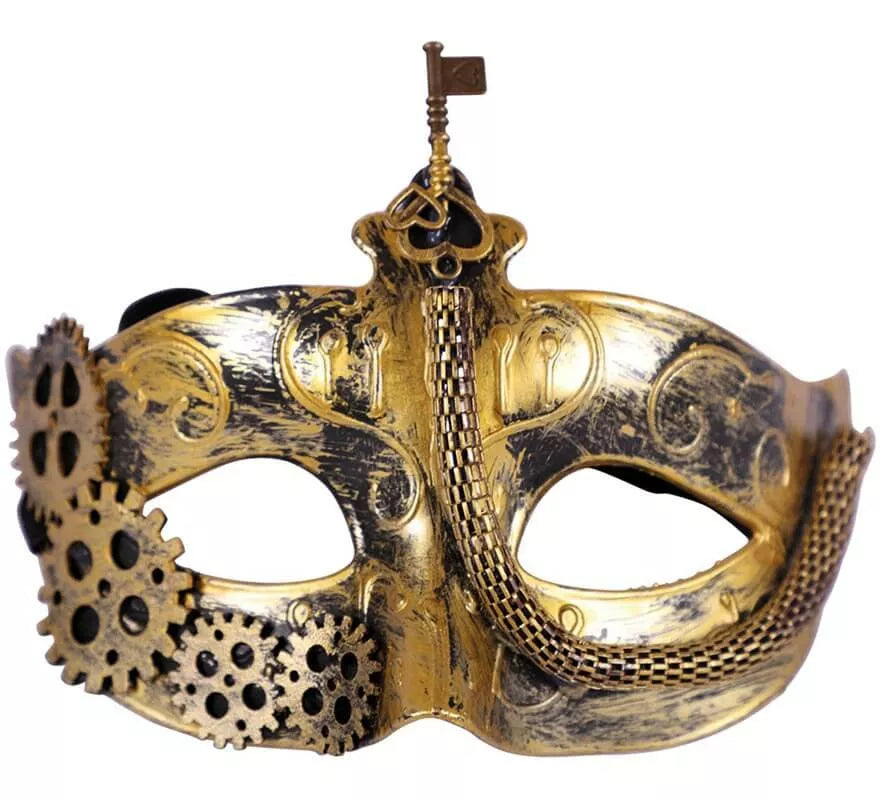 Translation missing: en.Antifaz Steampunk Dorado de 16 cm