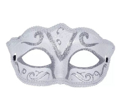 Adult white and silver Venetian mask