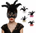 Antifaz Veneciano con Plumas y Lentejuelas en colores surtidos