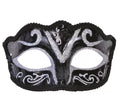 Antifaz Veneciano plateado y negro adulto